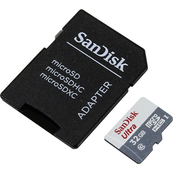 Флеш-накопитель Sandisk Карта памяти SanDisk Ultra Android microSDHC + SD Adapter 32GB 80MB/s Class 10 - Tablet Packaging