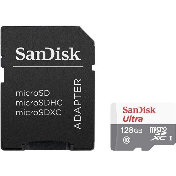 Флеш-накопитель Sandisk Карта памяти SanDisk Ultra Android microSDXC + SD Adapter 128GB 