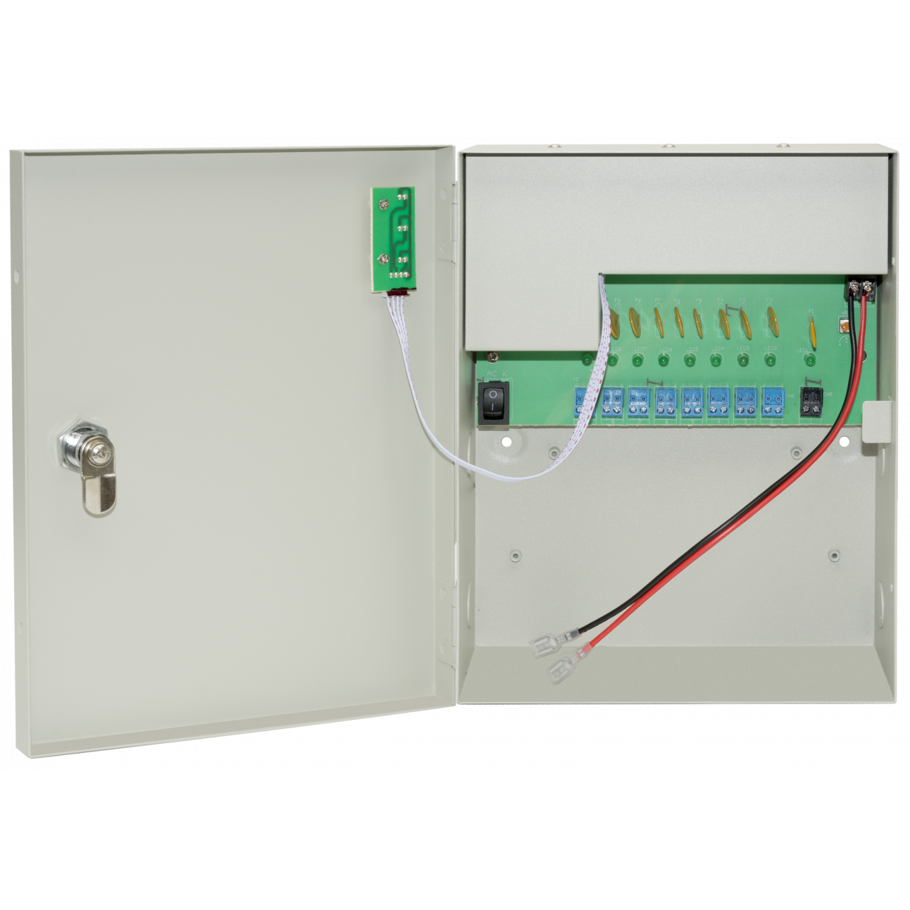 Многоканальный источник питания SNR-PS-C1210-D09U, 8x1.11А +1x5А, 12В  DC, 10A, АКБ 1х9Ач (без АКБ в комплекте)