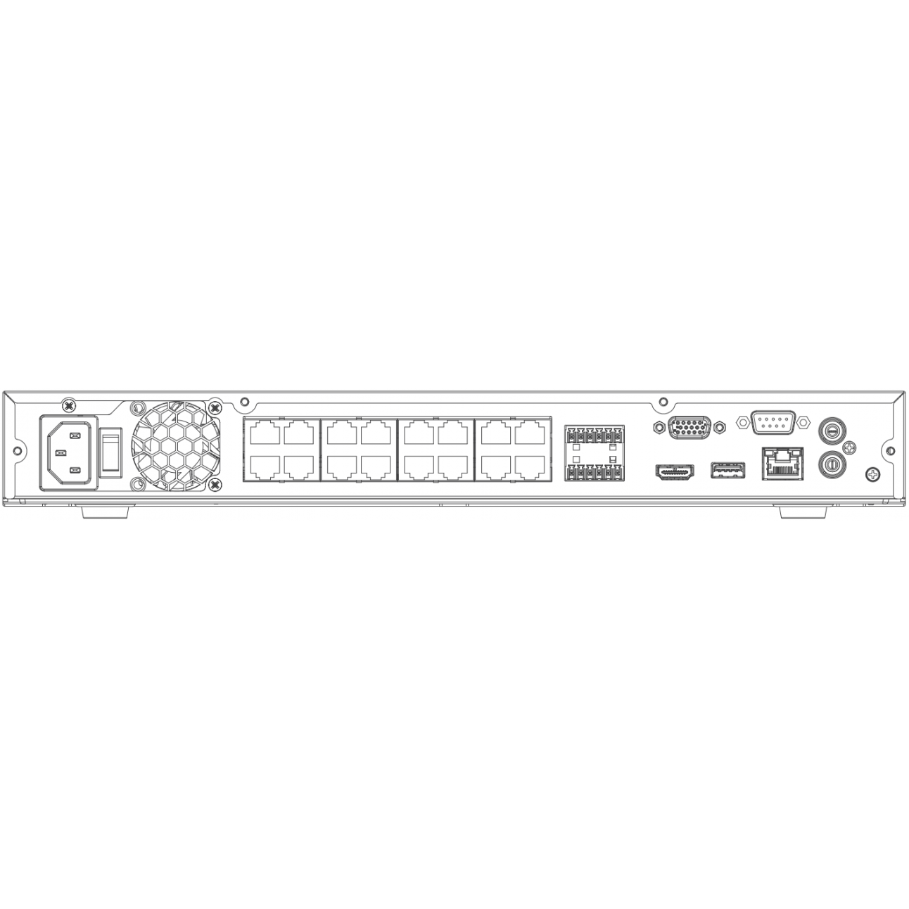 IP Видеорегистратор Dahua DHI-NVR4216-16P-4KS2 до 16х 8 Мп камер, 2 HDD до 6 Тб каждый, 16 PoE портов, ANR, до 200 Мбит/с вх. битрейт