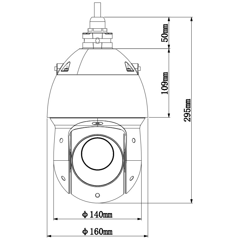 HDCVI камера Dahua DH-SD49225I-HC-S3 скоростная PTZ 2Мп с 25x зумом, Starlight, WDR 120дБ, 1080p, ИК-подсветка до 100м, IP66, DC12B