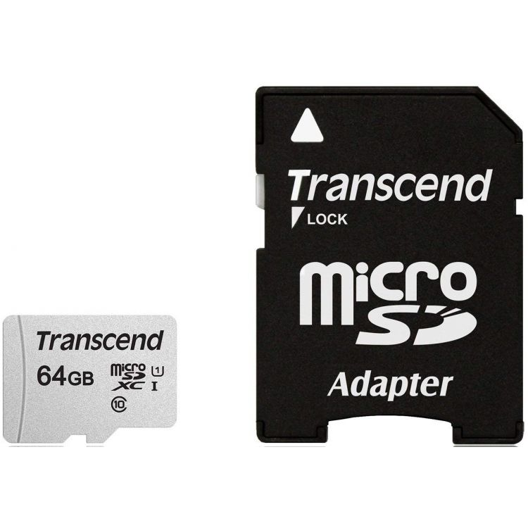 Флеш-накопитель Transcend Карта памяти Transcend 64GB UHS-I U1 microSD with Adapter