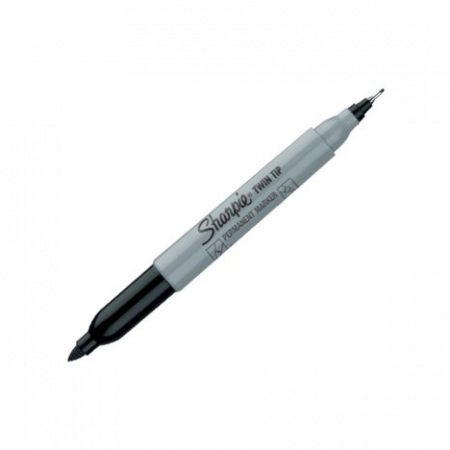 Перманентный маркер с двойным наконечником Sharpie черного цвета