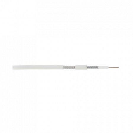 Кабель NETLAN коаксиальный, RG-6 (75 Ом), одножильный, CCS (омедненная сталь), внутренний, PVC нг(A), белый, 100м