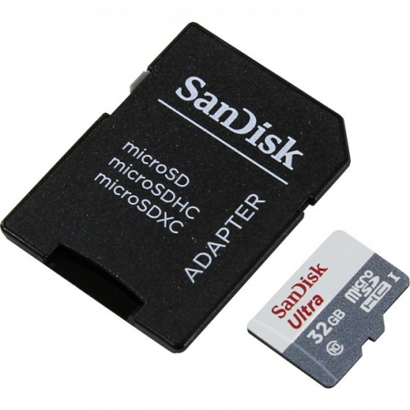 Флеш-накопитель Sandisk Карта памяти SanDisk Ultra Android microSDHC + SD Adapter 32GB 80MB/s Class 10 - Tablet Packaging