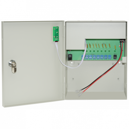 Многоканальный источник питания SNR-PS-C1210-D09U, 8x1.11А +1x5А, 12В  DC, 10A, АКБ 1х9Ач (без АКБ в комплекте)
