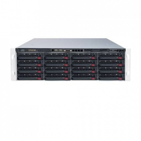 Видеосервер Линия NVR-128 SuperStorage для IP-видеокамер. Количество каналов: видео - 128, аудио - 128, до 16 HDD, 2 источника питания