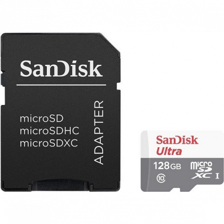 Флеш-накопитель Sandisk Карта памяти SanDisk Ultra Android microSDXC + SD Adapter 128GB 