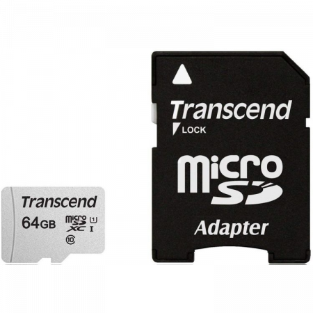 Флеш-накопитель Transcend Карта памяти Transcend 64GB UHS-I U1 microSD with Adapter