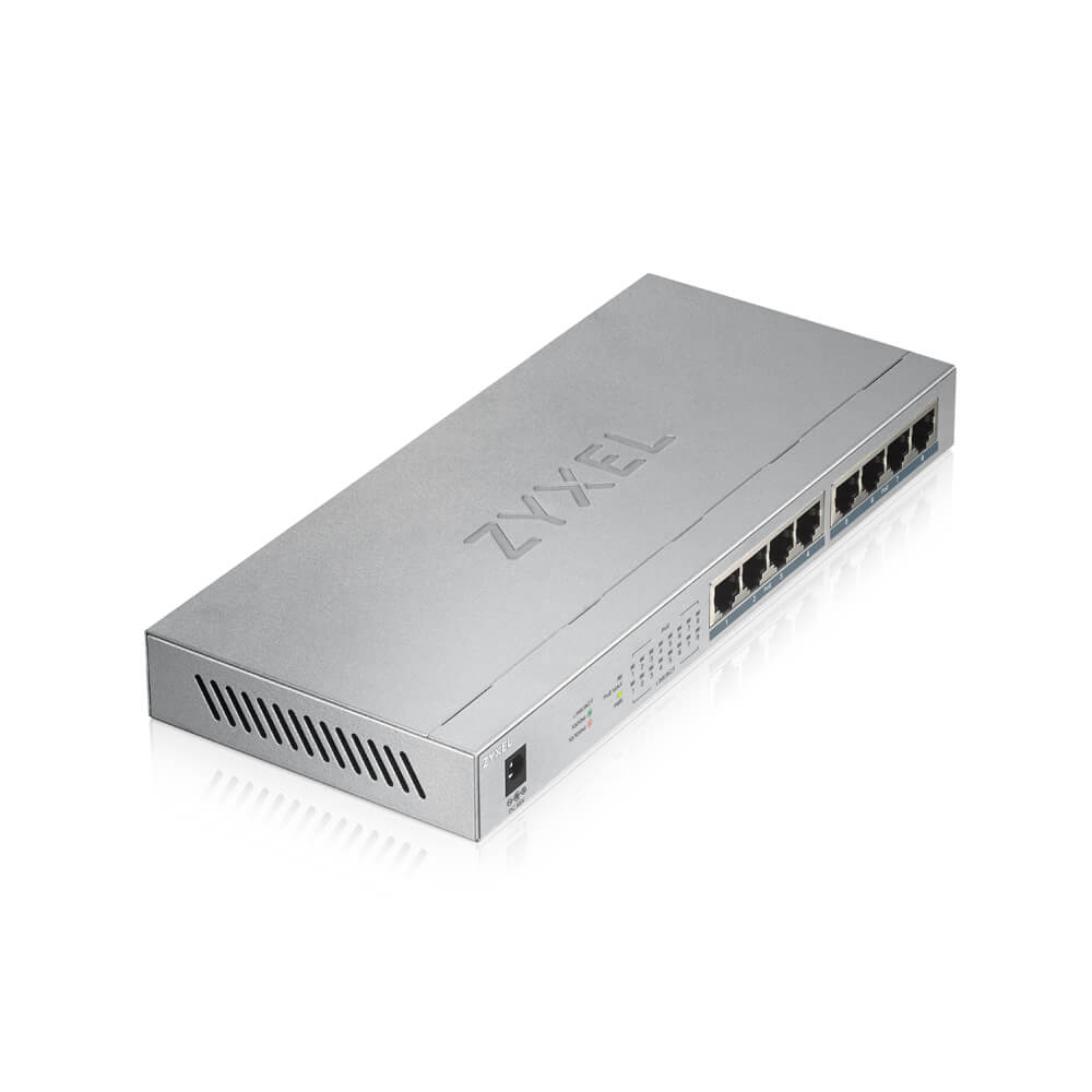 Коммутатор Zyxel GS1008HP PoE+, 8xGE PoE+, 60 W
