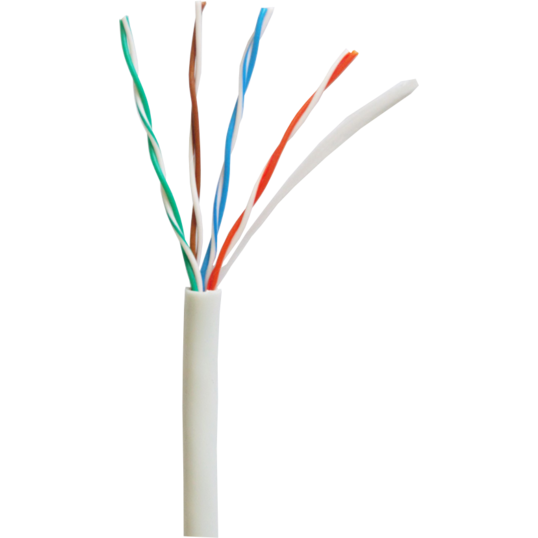 Кабель NETLAN U/UTP 4 пары, Кат.3 (Класс C), 16МГц, одножильный, BC (чистая медь), внутренний, PVC нг(B), серый, 305м