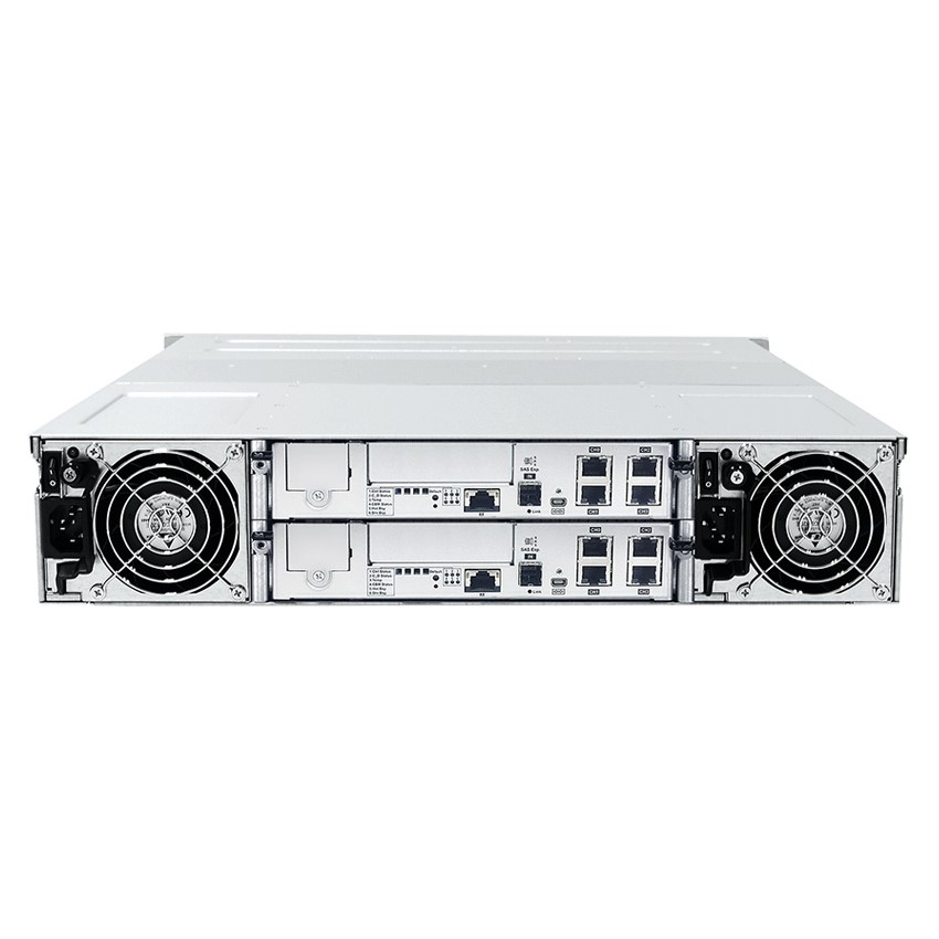 Система хранения данных Infortrend GS1012R2CF-D Gen2 (2xCtrl, до 12xHDD, 2xSAS12G внеш. порт, 4x4GB, 8x1G портов iSCSI)