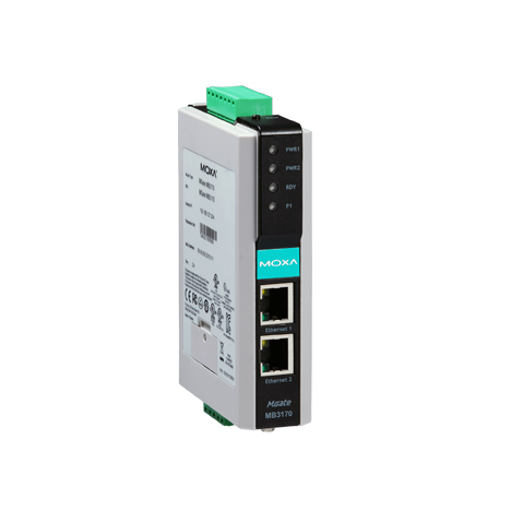 Преобразователь MGate MB3170-T 1-портовый преобразователь Modbus RTU/ASCII (RS-232/422/485) в Modbus TCP с расширенным диапазоном температур