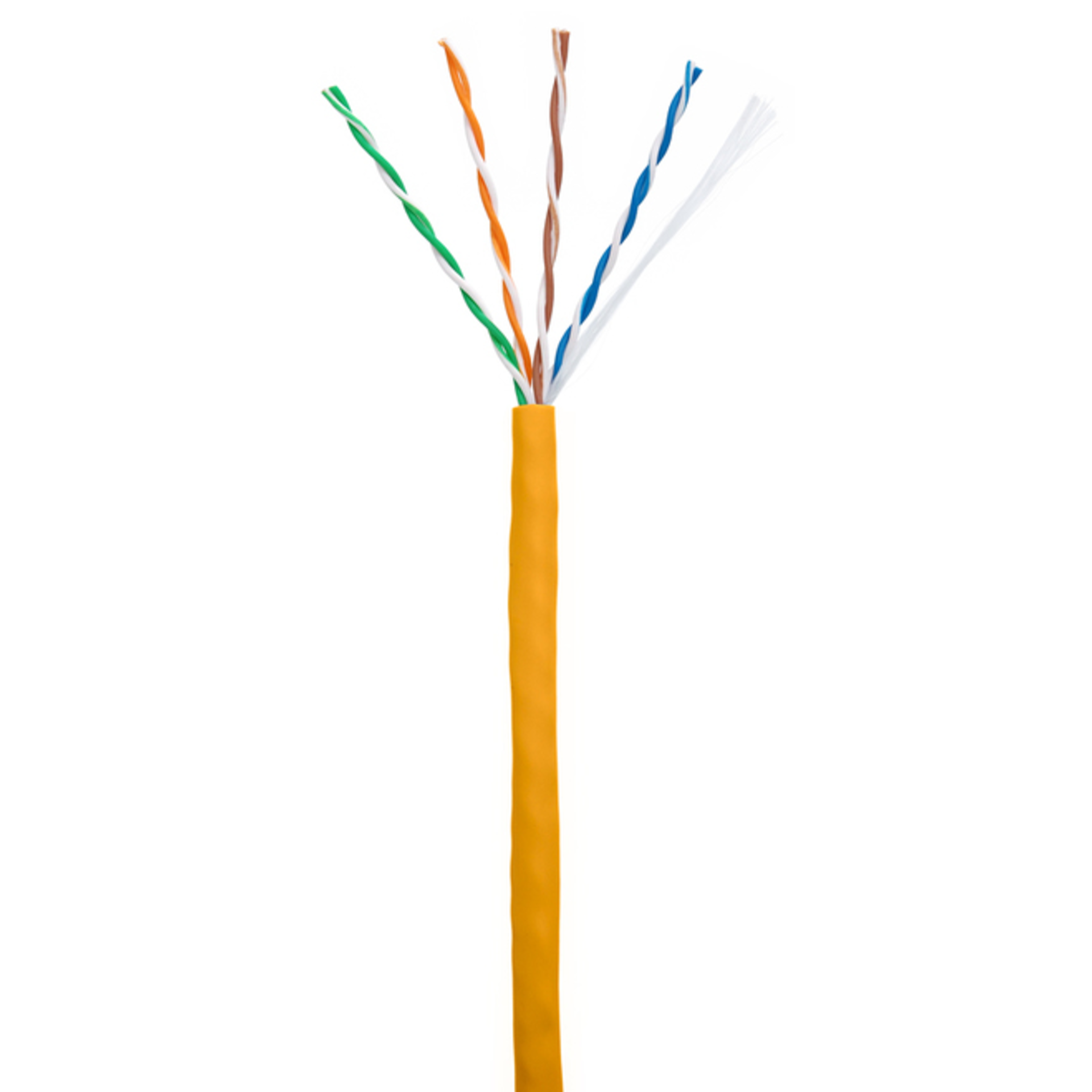 Кабель NETLAN U/UTP 4 пары, Кат.5e (Класс D), 100МГц, одножильный, BC (чистая медь), внутренний, LSZH нг(B)-HF, оранжевый, 305м