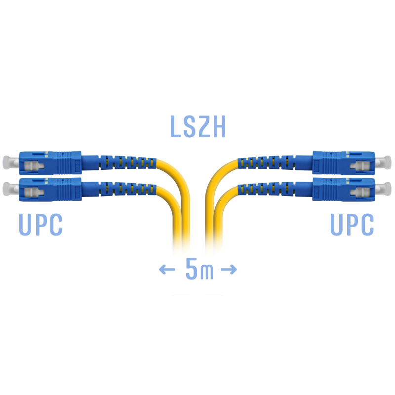 Патчкорд оптический SC/UPC SM Duplex 5метров