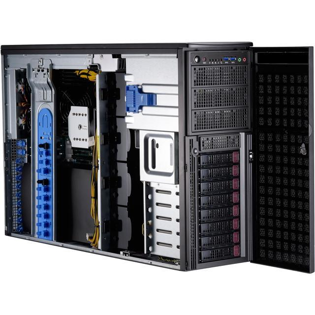 Платформа Supermicro 4U SYS-7049GP-TRT, до двух процессоров Intel Scalable, DDR4, 8x3,5 HDD SATA, 2x10Gbase-T, до четырех графических ускорителей