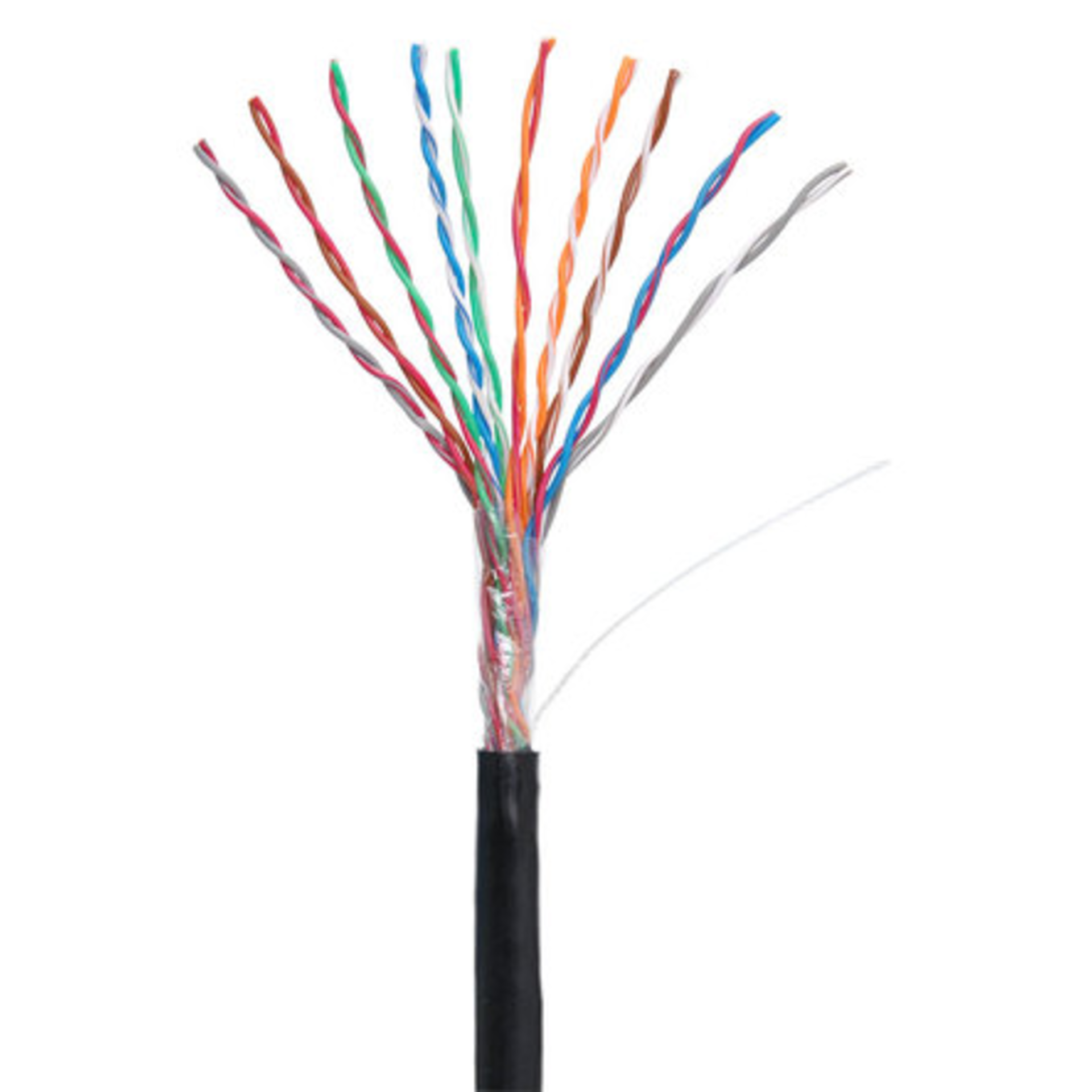 Кабель NETLAN U/UTP 10 пар, Кат.5 (Класс D), 100МГц, одножильный, BC (чистая медь), внешний, PE до -40C, черный, 305м