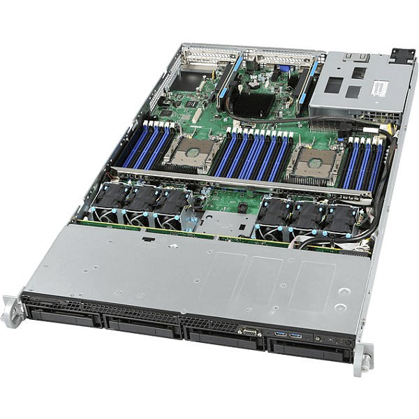 Серверная платформа Intel R1304WFTYSR 1U, до двух процессоров Intel Scalable, 24xDDR4, 4x3.5 HDD, 2x10Gb Base-T, 2xM.2 PCI-Ex4, 2x1100W PSU