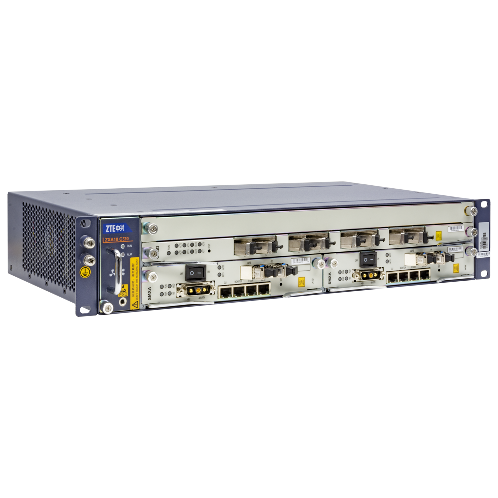 2RU шасси ZTE OLT GPON, 2 слота для установки интерфейсных модулей, 8 GPON портов, DC
