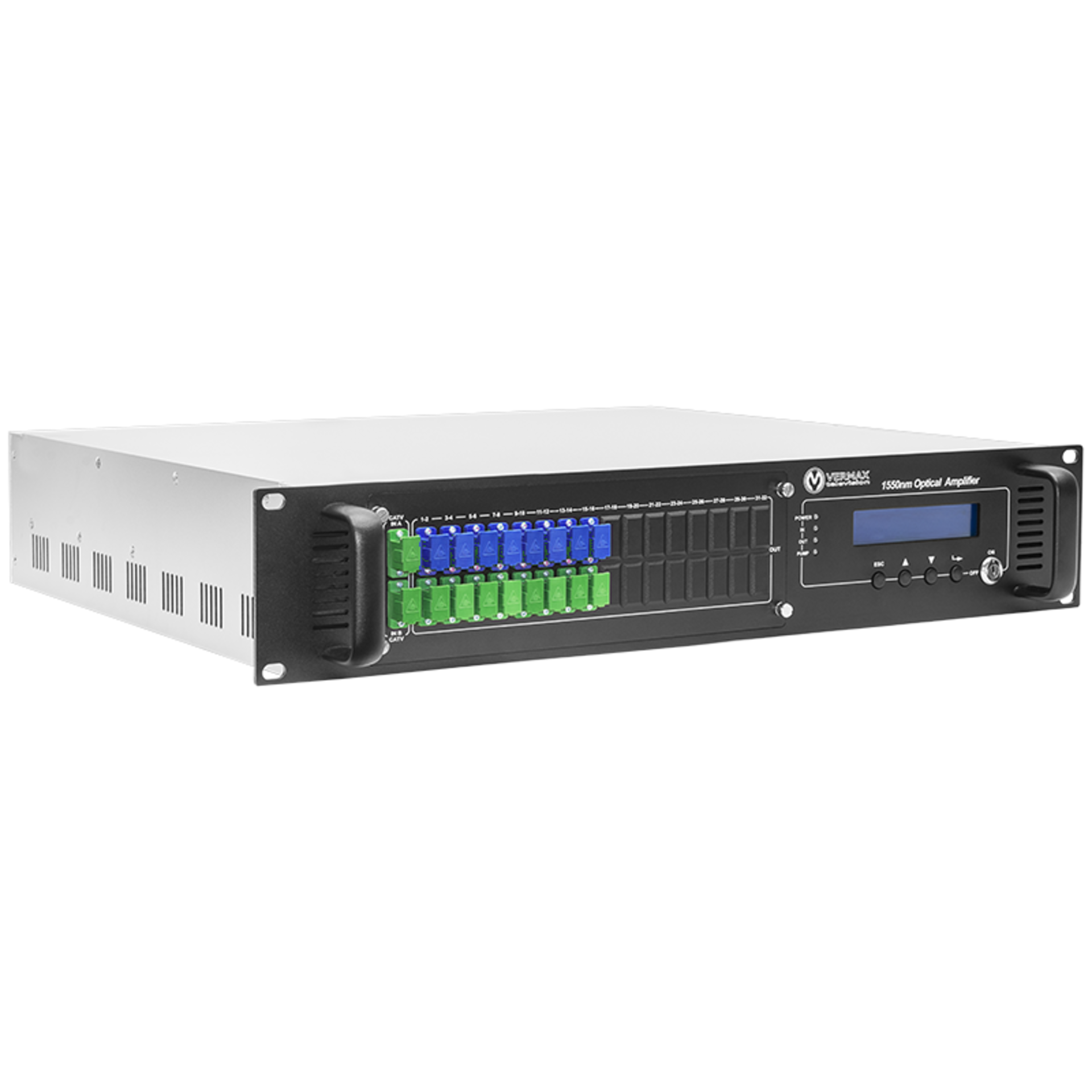 Оптический усилитель VERMAX для сетей КТВ, 2 входа, 16*15dBm выхода, WDM фильтр PON
