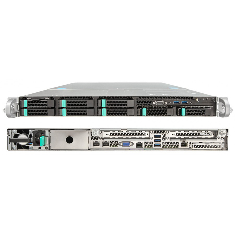 Серверная платформа Intel R1208WFTYSR 1U, до двух процессоров Intel Scalable, 24xDDR4, 8x2.5 HDD, 2x10Gb Base-T, 2xM.2 PCI-Ex4, 2x1100W PSU
