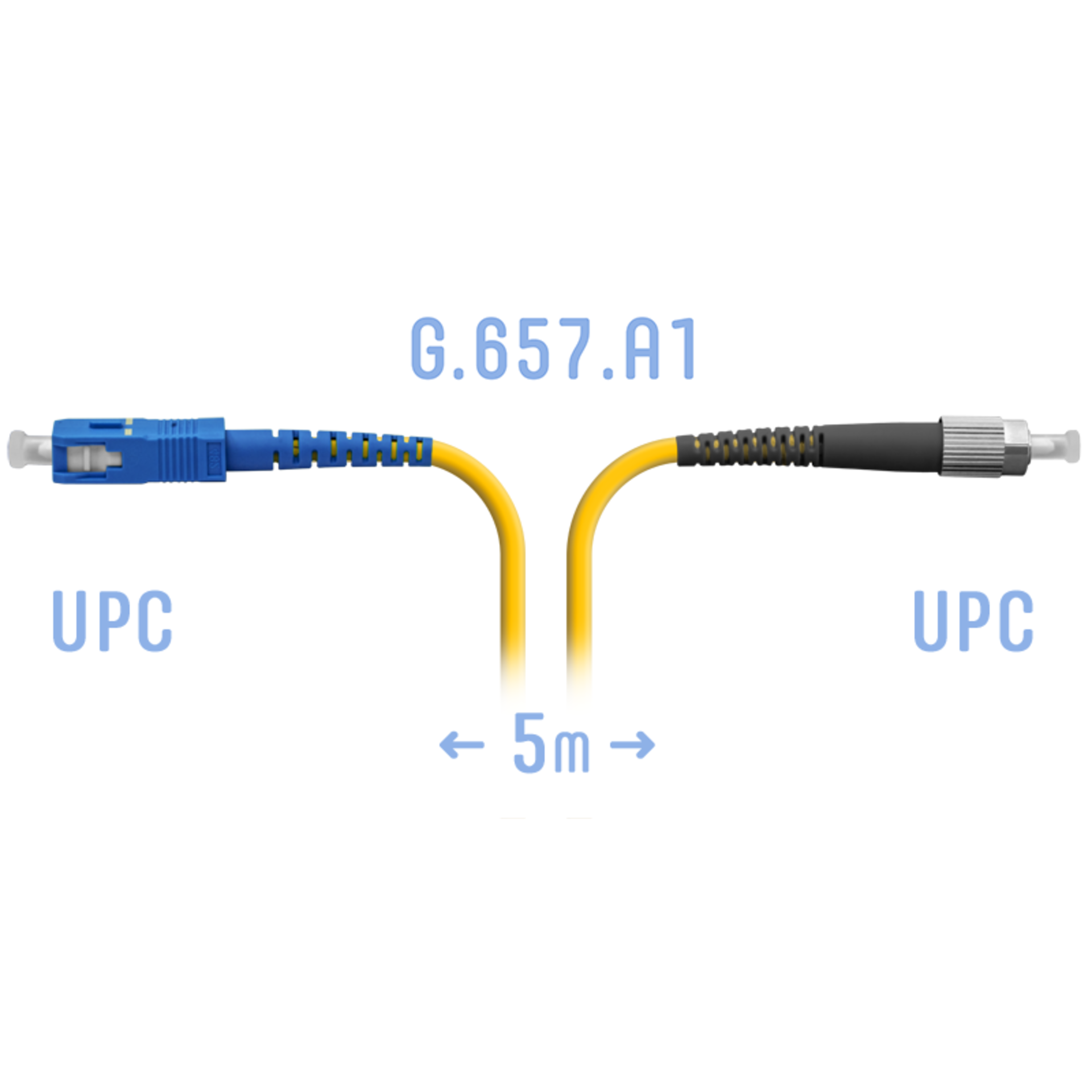 Патчкорд оптический FC/UPC-SC/UPC SM G.657.A1 5 метров