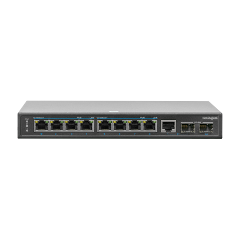 PoE коммутатор неуправляемый PUS-154-8-2  8 10/100BASE-TX 802.3af&at+ 1GB комбо+ 1 1000BASE-X, внешний БП (следы скотча на коробке)