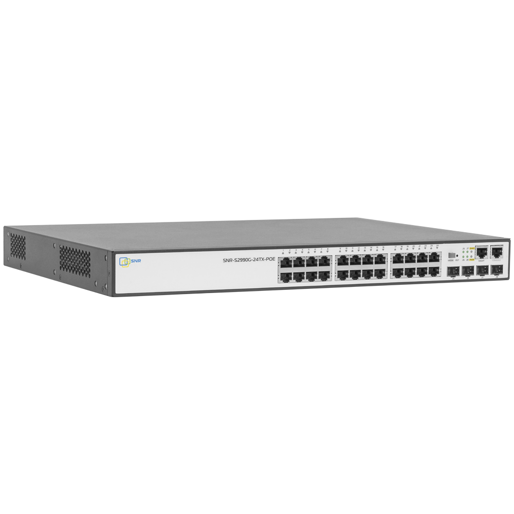 Управляемый POE коммутатор уровня 2+ SNR-S2990G-24TX-POE