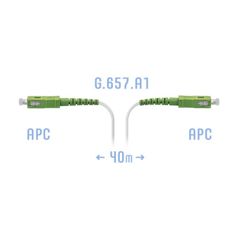 Патчкорд оптический FTTH SC/APC, кабель 604-02-01W, 40 метров