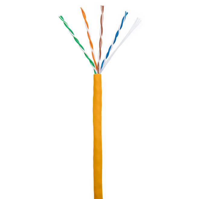 Кабель NETLAN U/UTP 4 пары, Кат.5e (Класс D), 100МГц, одножильный, BC (чистая медь), внутренний, LSZH нг(B)-HF, оранжевый, 305м