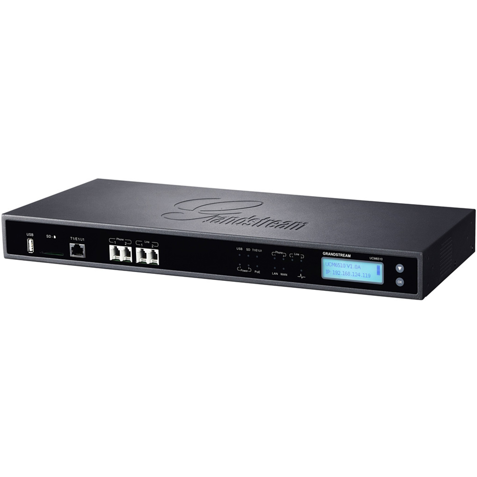 Grandstream UCM6510 - IP ATC. До 2000 абонентов / 200 одновременных вызовов, до 8 конф.,2хFXS, 2xFXO, 1xPRI(E1), 1xWAN, 1xLAN