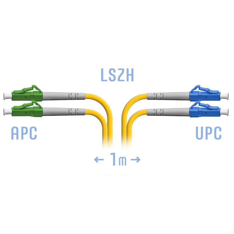 Патчкорд оптический LC/UPC-LC/APC SM Duplex 1метр