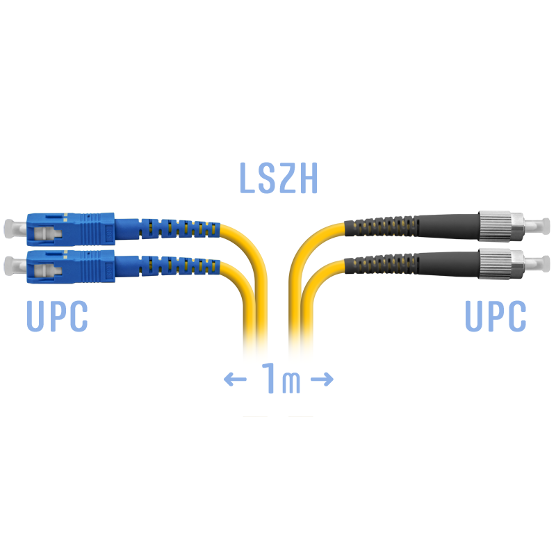 Патчкорд оптический FC/UPC-SC/UPC SM Duplex 1метр