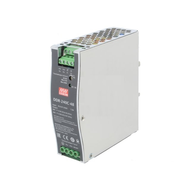 DDR-240C-48, DC/DC преобразователь, 60Вт, вход 33,6-67,2В, выход 48В/5А Mean Well