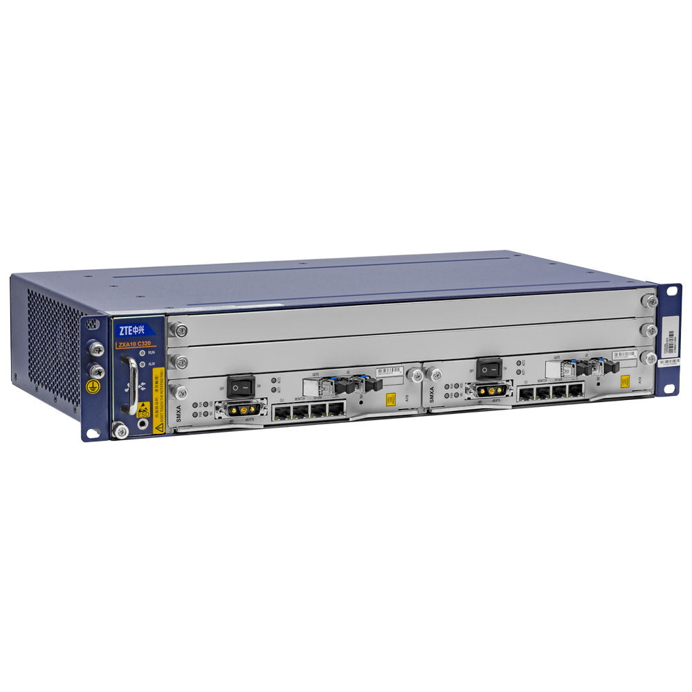 2RU шасси ZTE OLT GPON, 2 слота для установки интерфейсных модулей, 8 GPON портов, DC