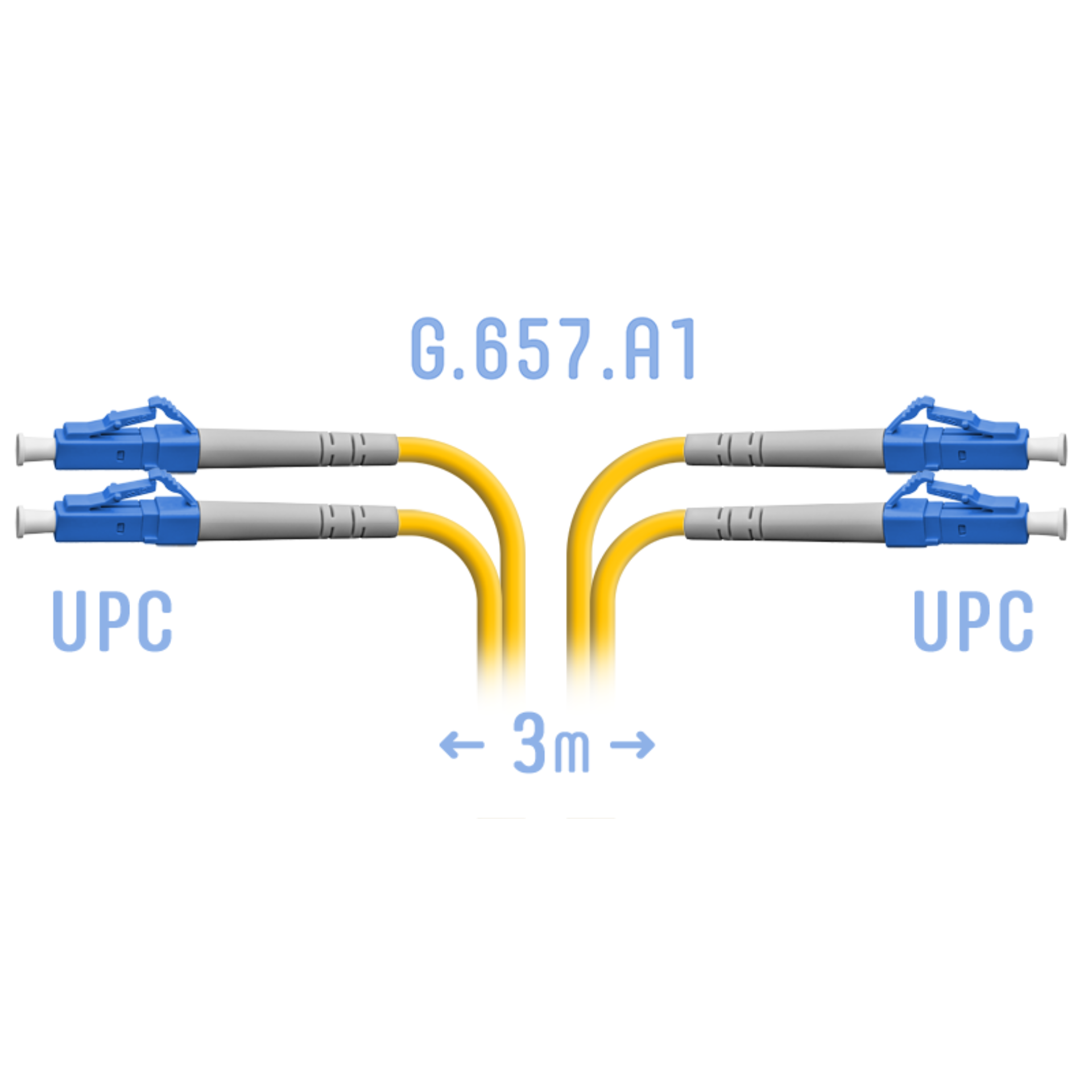 Патчкорд оптический LC/UPC SM G.657.A1 Duplex 3 метра