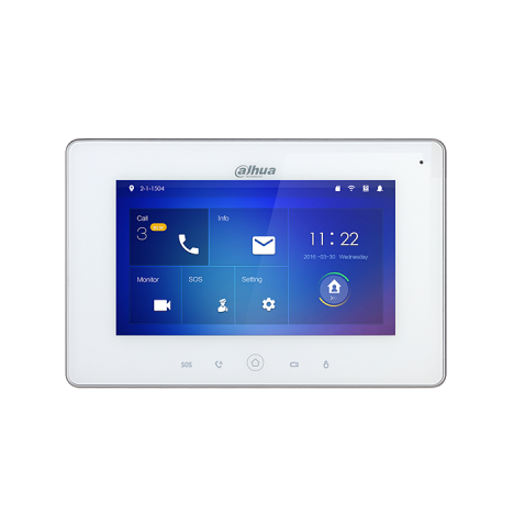 Монитор видеодомофона Wi-Fi Dahua DH-VTH5221DW 7 дюймов, 6 тревожных входов, поддержка PoE, поддержка SD карт