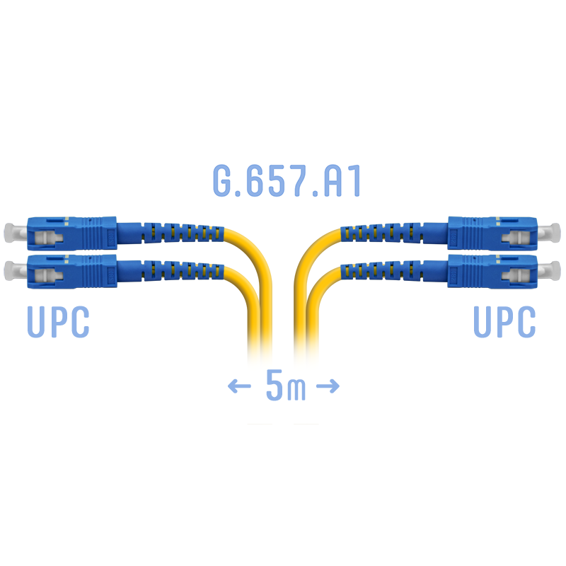 Патчкорд оптический SC/UPC SM G.657.A1 Duplex 5 метров