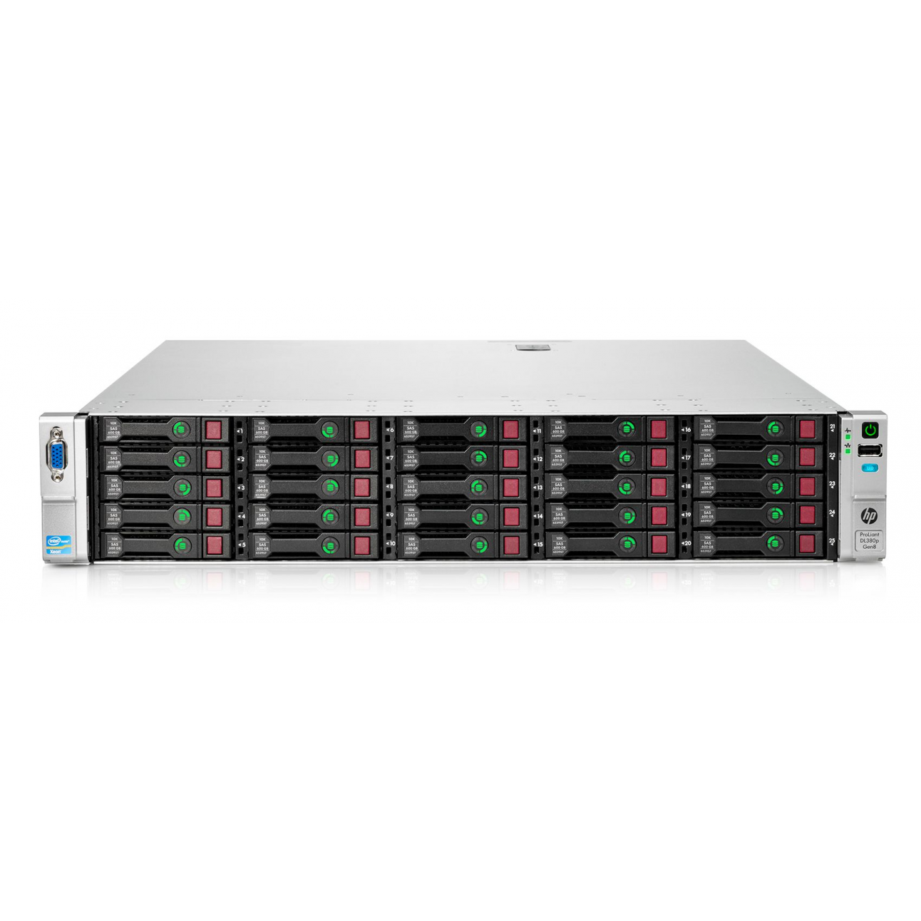 Сервер HP Proliant DL380p Gen8, 2 процессора Intel Xeon 6C E5-2640, 32GB DRAM, 25SFF, P420i/1GB FBWC