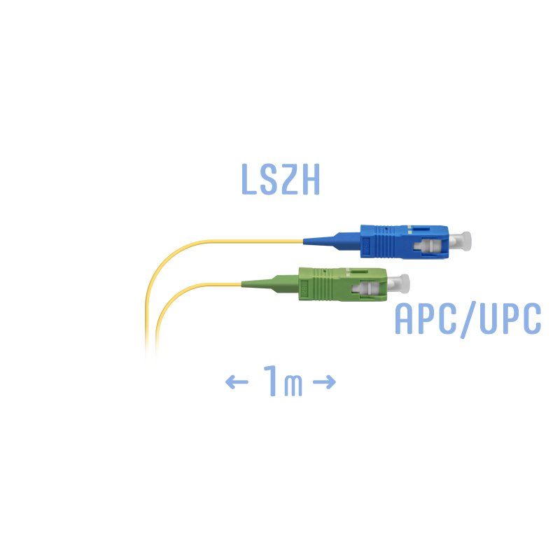 Шнур монтажный оптический SC/APC-SC/UPC 1m