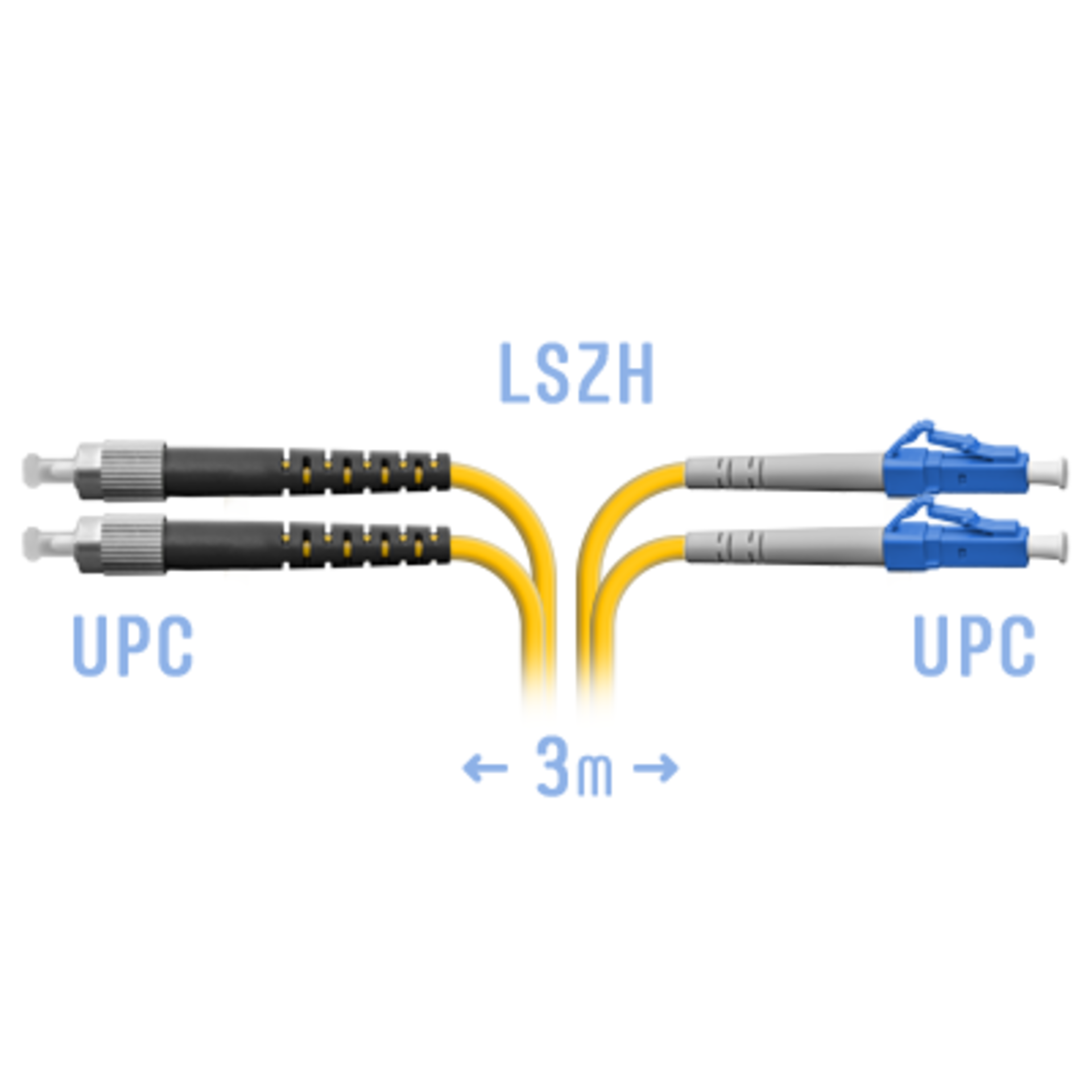 Патчкорд оптический LC-FC/UPC SM Duplex 3метра