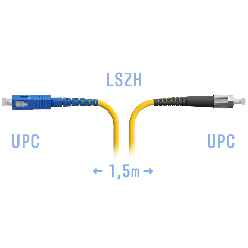 Патчкорд оптический FC/UPC-SC/UPC SM  1.5 метра