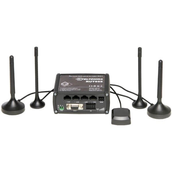 Промышленный Wi-Fi/4G маршрутизатор Teltonika RUT955 (в комплекте DIN rail + GNSS-антенна)