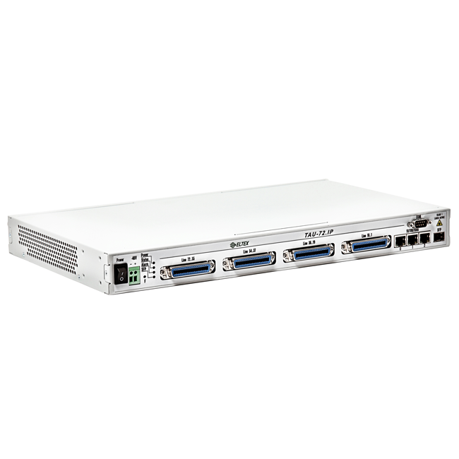 VoIP-шлюз TAU-72.IP: 72хFXS, 3хRJ45-10/100/1000, 2 слота для SFP, SIP/H.323, 1U, AC 220V
