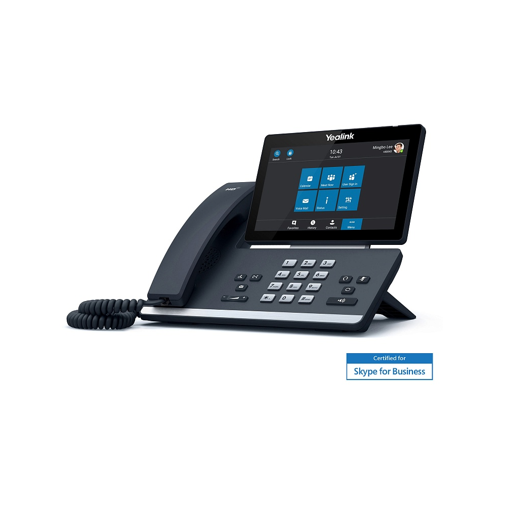 IP-телефон Yealink SIP-T58A, Skype for Business, Цветной сенсорный экран, WiFi, Bluetooth, GigE, без видео, без БП