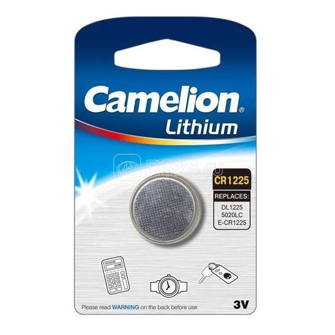Элемент питания литиевый CR CR1225 BL-1 (блист.1шт) Camelion 3608