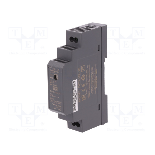 DDR-15L-15, DC/DC, 15 Вт, вход 18-75 В DC, выход 15 В/ 1 А, Mean Well