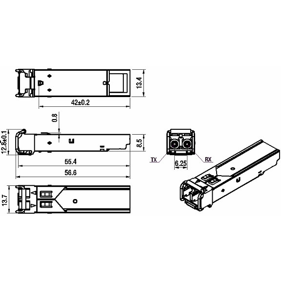 Модуль SFP+ CWDM оптический, дальность до 10км (10dB), 1330нм