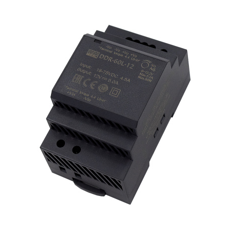 DDR-60L-12, DC/DC преобразователь, 60Вт, вход 18-75В,выход 12В/5А Mean Well