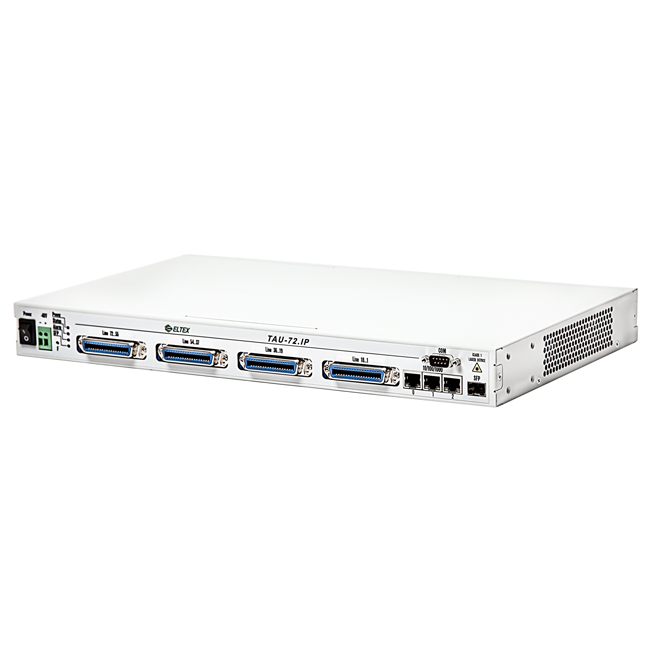 VoIP-шлюз TAU-72.IP: 72хFXS, 3хRJ45-10/100/1000, 2 слота для SFP, SIP/H.323, 1U, AC 220V